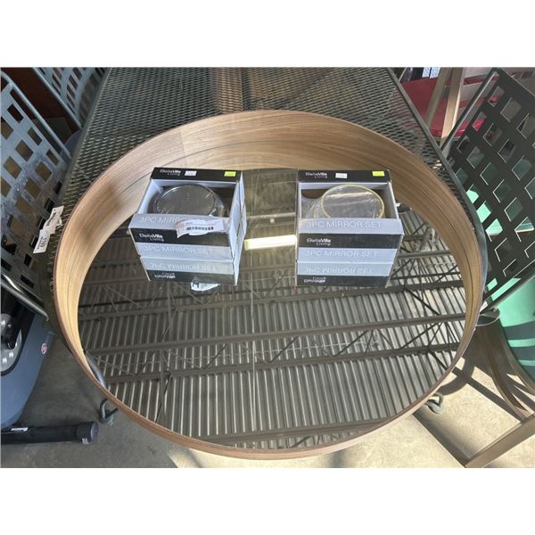 IKEA ROUND STOCKHOLM MIRROR AND 2 NEW 3PC MIRROR SETS