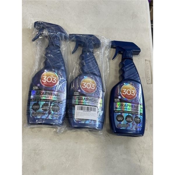 3 NEW 303 GRAPHENE NANO SPRAY COATING CARBON POLYMER PROTECTION. 473ML PER BOTTLE