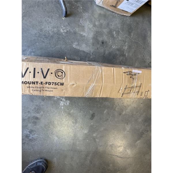 VIVO WHITE ELECTRIC FLIP DOWN CEILING TV MOUNT