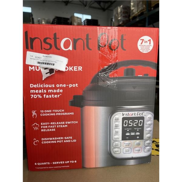 INSTANT POT DUO V5 7-IN-1 6QT ELECTRIC PRESSURE COOKER - TESTED WORKING, RETAIL $159