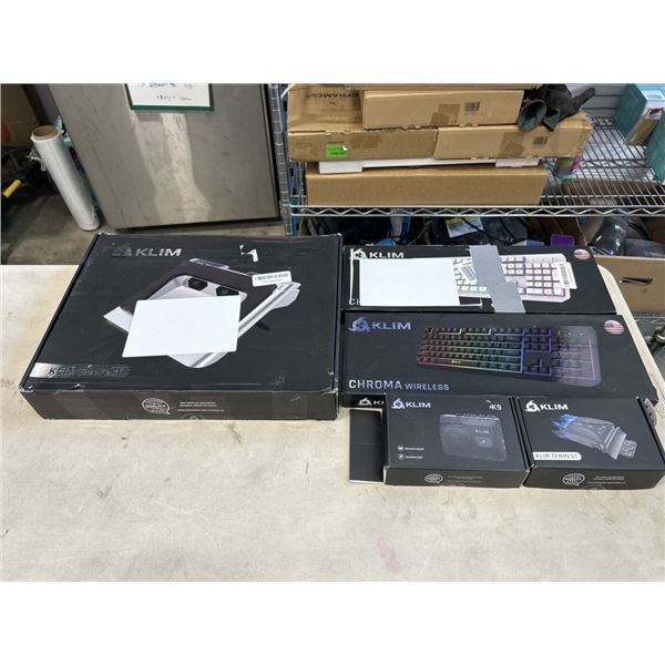 KLIM EVEREST LAPTOP COOLING PAD AND 2 KLIM CHROMA KEYBOARDS AND KLIM TEMPEST LAPTOP COOLER AND KLIM 
