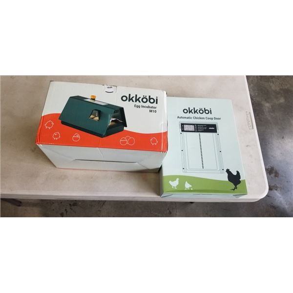 OKKOBI M10 EGG INCUBATOR AND OKKOBI AUTOMATIC CHICKEN COOP DOOR