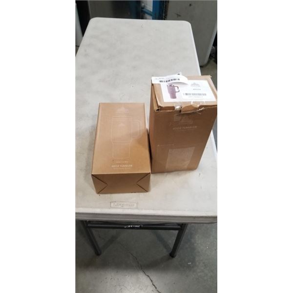 2 MONT-CLAIR ALMOND 40 OZ STAINLESS STEEL TUMBLERS