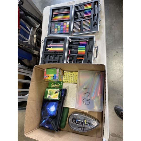 BOX OF ARTS AND CRAFTS ITEMS