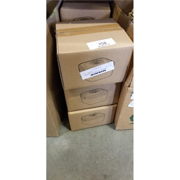 6 NEW WHITE VACUUM SEAL CONTAINERS