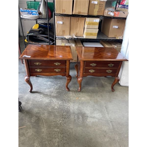 PAIR OF MAHOGANY FINISH SIDE TABLES