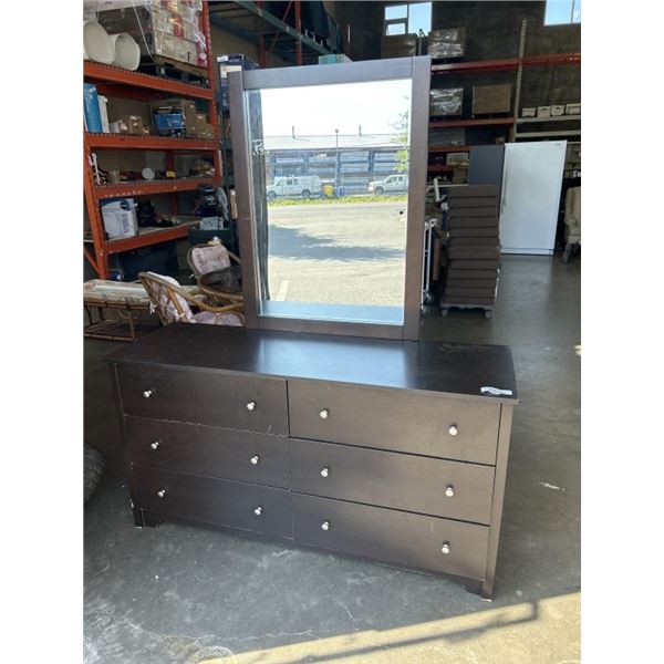 DARK MODERN 6 DRAWER DRESSER