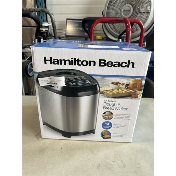 HAMILTON BEACH ARTISAN DOUGH AND BREAD MAKER - TESTED WORKING, RETAIL $149