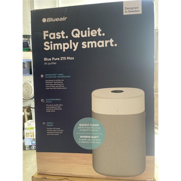 BLUEAIR BLUE PURE 211i MAX HEPA SILENT AIR PURIFIER, 3235 SQ FT - TESTED WORKING, RETAIL $489