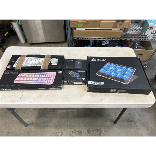KLIM V14 LAPTOP COOLING PAD AND 2 KLIM CHROMA KEYBOARDS AND KLIM TEMPEST LAPTOP COOLER AND KLIM K8 C