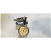 Image 2 : CAST IRON CAT WITH ENGLISH CLOCK AND SKULL ARTICULATING FINGER RING