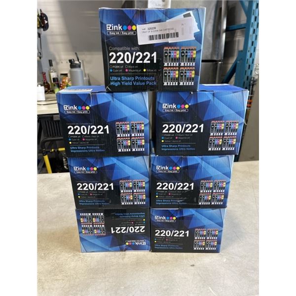 TRAY OF 8 EZINK INK CARTRIDGE REPLACEMENTS FOR USE WITH COMPATIBLE CANON PRINTERS