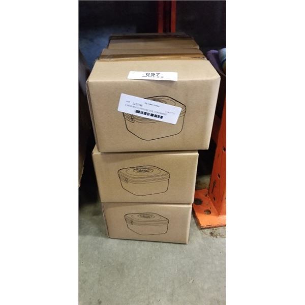 6 NEW WHITE VACUUM SEAL CONTAINERS