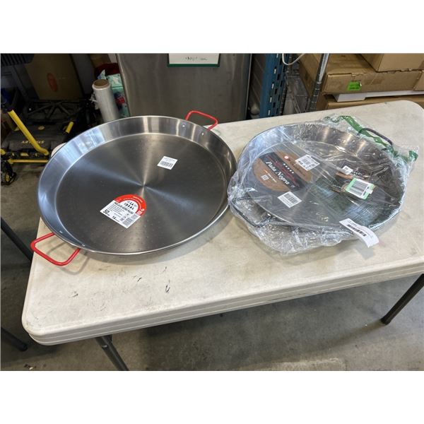GARCIMA 16 INCH PAELLA PATA NEGRA PAN AND LA IDEAL  20 INCH  PAELLA DE ACERO PULIDO PAN