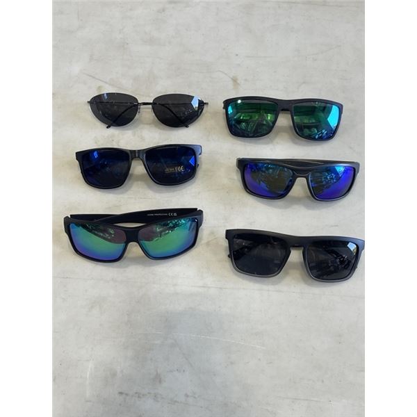 6 PAIRS OF ASSORTED MENS SUNGLASSES
