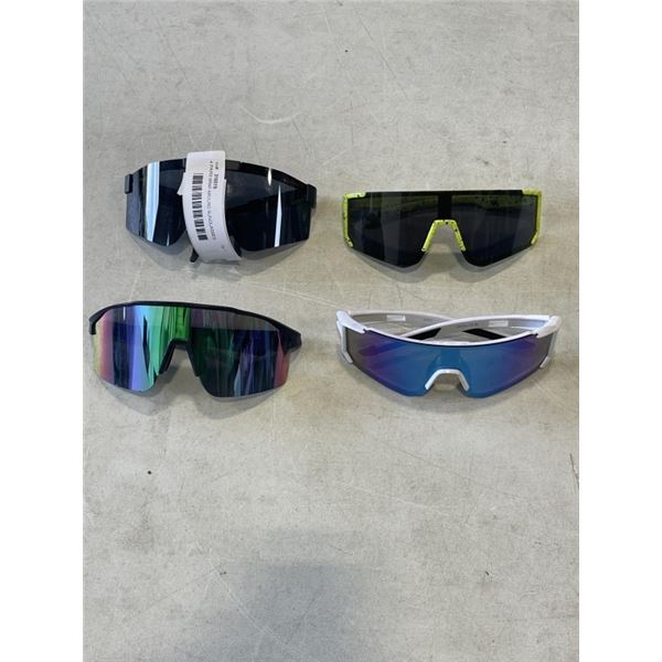 4 PAIRS WRAP AROUND SUNGLASSES