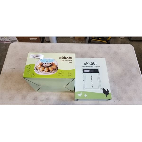 OKKOBI M12 EGG INCUBATOR AND OKKOBI AUTOMATIC CHICKEN COOP DOOR
