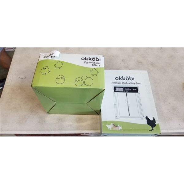 OKKOBI OBI-12 EGG INCUBATOR AND OKKOBI AUTOMATIC CHICKEN COOP DOOR