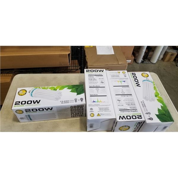4 BOXES SUN BLASTER HORTICULTURAL LIGHTING. 13,650 LUMENS. 200W