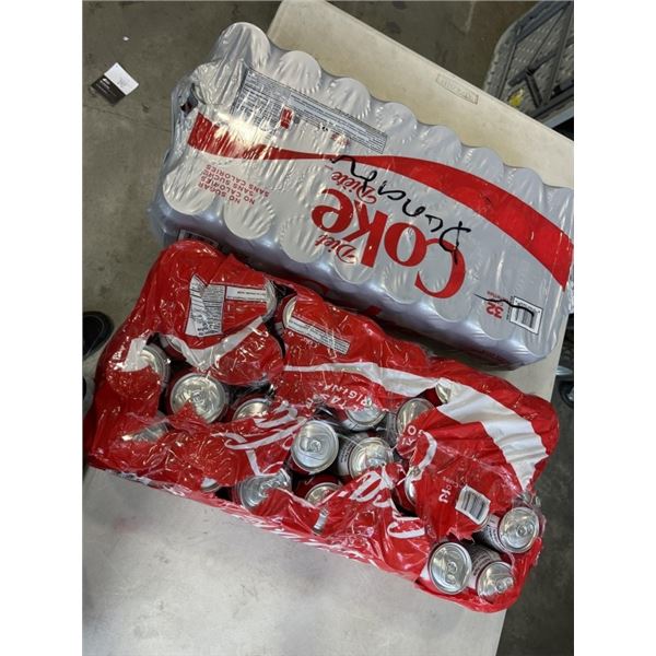 32 PACKS OF DIET COKE AND COCA COLA ORIGINAL, SOME MAY BE MISSING