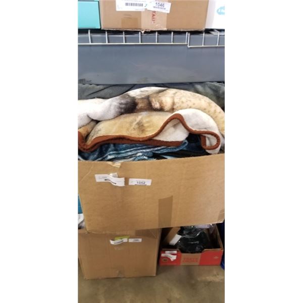 BOX OF FLEECE BLANKETS