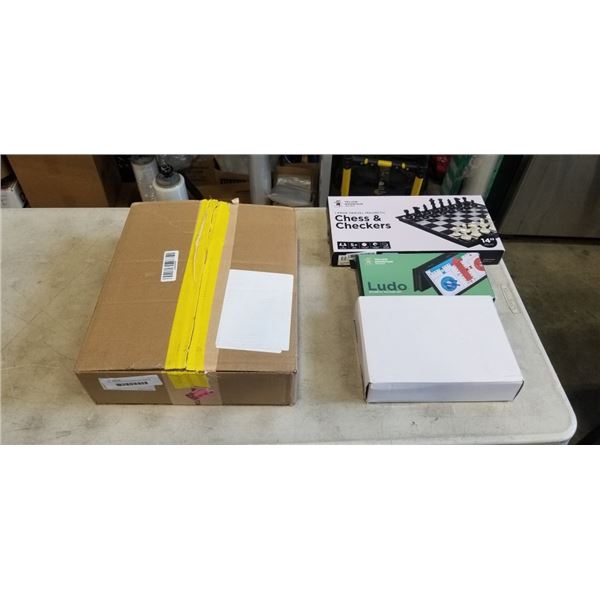 YELLOW MOUNTAIN CHINESE MAHJONG IN HARD CASE  AND LARGE TRAVEL MAGNETIC CHESS & CHECKERS SET AND FOL