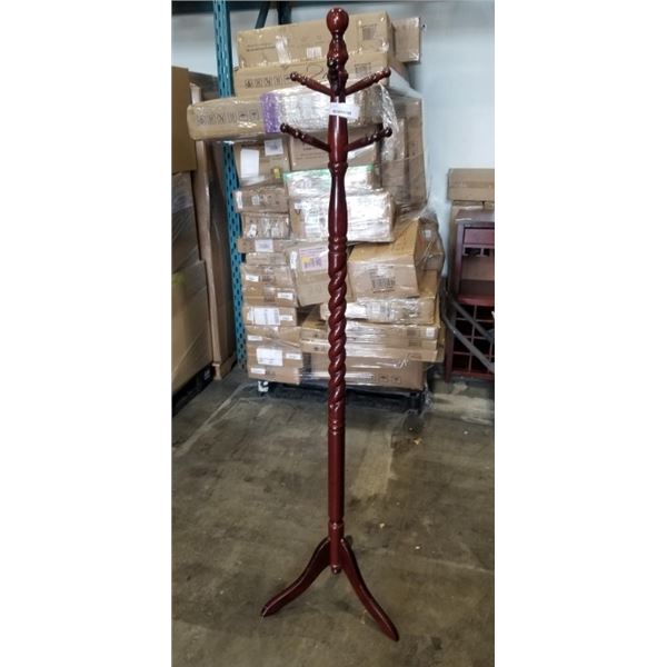 MAHOGANY FINISH COAT RACK