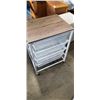 Image 3 : ROLLING BIN ORGANIZER WITH WOOD TOP