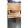 Image 3 : SOLID PINE SIDE TABLE WITH DRAWER AND DOOR