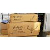 Image 1 : VIVO WHITE TRIPLE MONITOR DESK MOUNT - 2 PNEUMATIC ARMS + 1 FIXED AND VIVO WHITE PNEUMATIC ARM SINGL