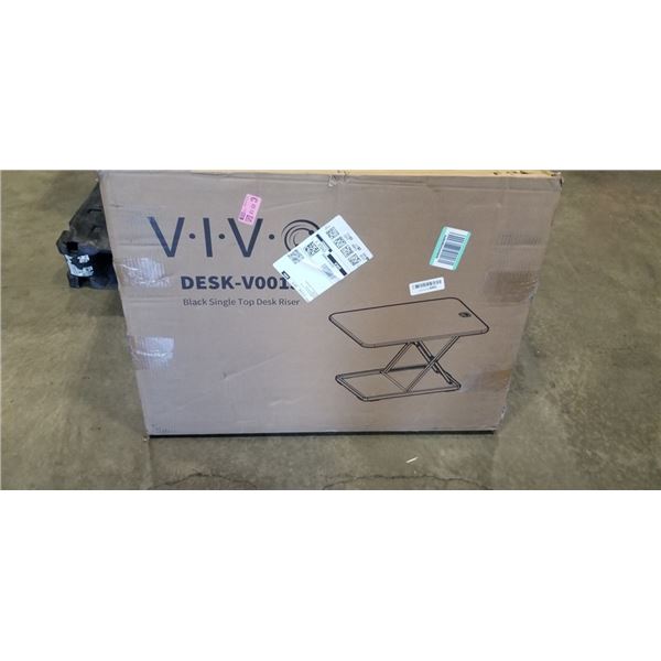 VIVO BLACK SINGLE TOP DESK RISER