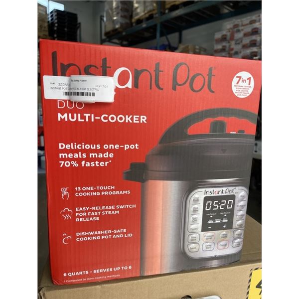 INSTANT POT DUO V5 7-IN-1 6QT ELECTRIC PRESSURE COOKER - TESTED WORKING, RETAIL $159
