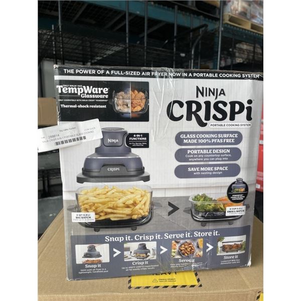 NINJA CRISPI 4-IN-1 PORTABLE GLASS COOKING SYSTEM - TESTED WORKING, RETAIL $189