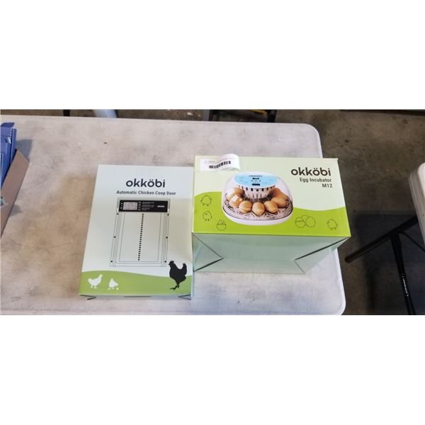 OKKOBI M12 EGG INCUBATOR AND OKKOBI AUTOMATIC CHICKEN COOP DOOR