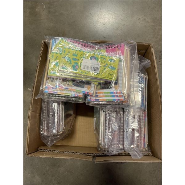 FIVE SETS OF NEW RAINBOW 24 PACK SCRATCH ART PAPER NOTEBOOKS, INCLUDES 24 PENCILS AND 24 STENCILS