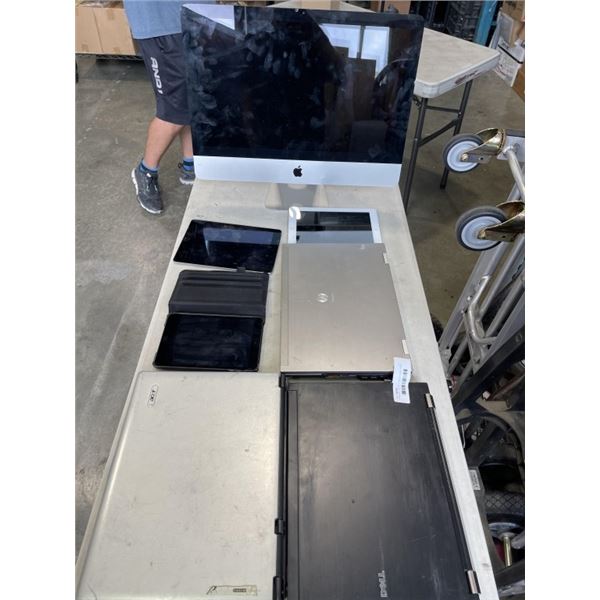 APPLE ALL IN ONE, 3 LAPTOPS AND 3 IPADS. UNTESTED