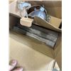 Image 5 : BOX OF HOUSEHOLD ITEMS INCLUDING BROODER HEATER LAMP, BOX OF PLASTIC SHOPPING BAGS, 6 PAIRS BABY PUM