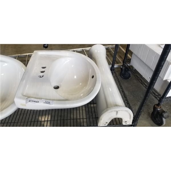 WHITE 2PC PORCELAIN VANITY SINK