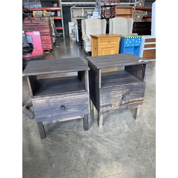 PAIR OF DARK WOOD NIGHT STANDS