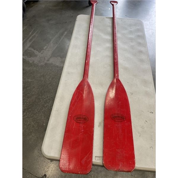 PAIR OF RED 58.5" BOAT PADDLES