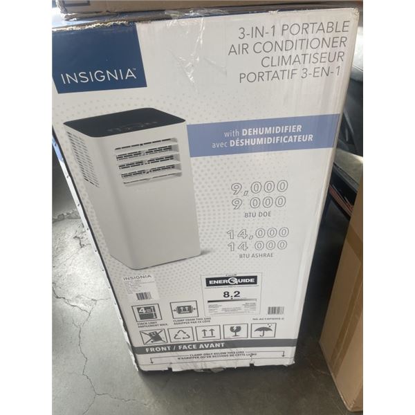 INSINGNIA 14,000 BTU (SACC 9,000 BTU) PORTABLE AIR CONDITONER - TESTED WORKING