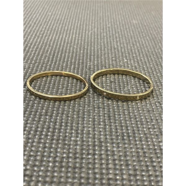 2 CARTIER HINGED BANGLES - UNAUTHENTICATED