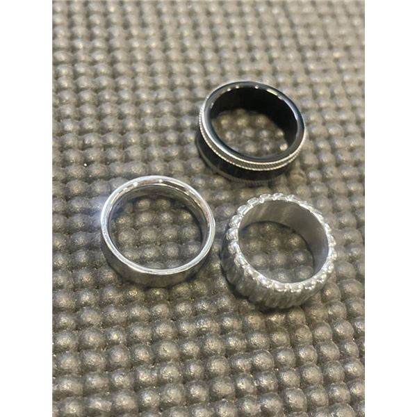 3 STAMPED RING BANDS
