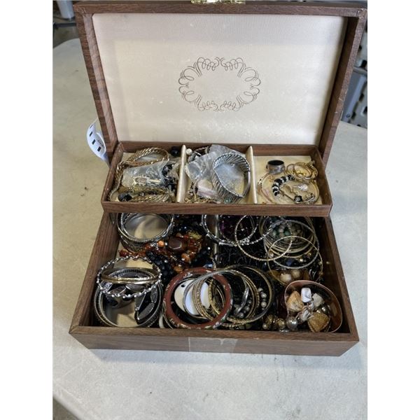 BOX OF JEWELRY WITH CONTENTS
