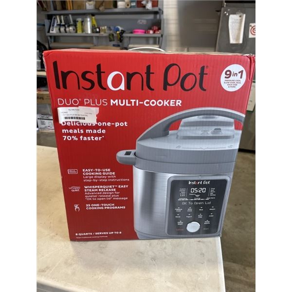 INSTANT POT DUO PLUS 9IN1 8QT ELECTRIC PRESSURE COOKER - TESTED WORKING, RETAIL $209