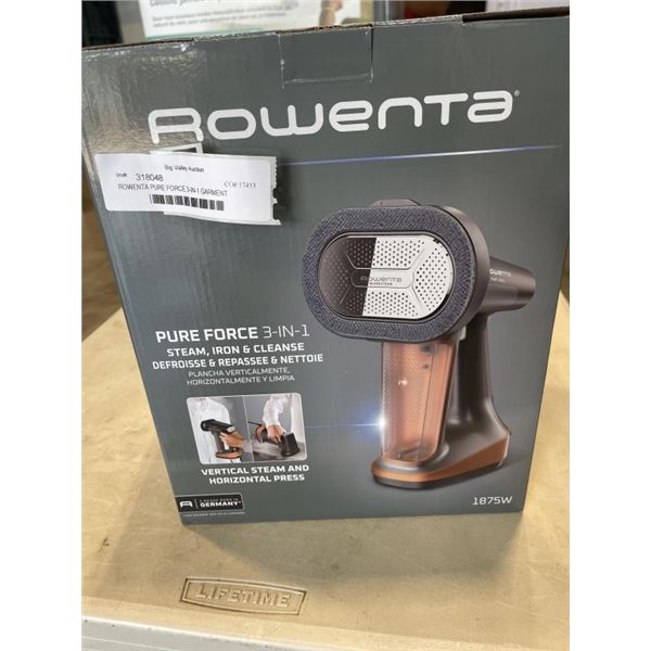 ROWENTA PURE FORCE 3-IN-1 GARMENT STEAMER - TESTED WORKING, RETAIL $119