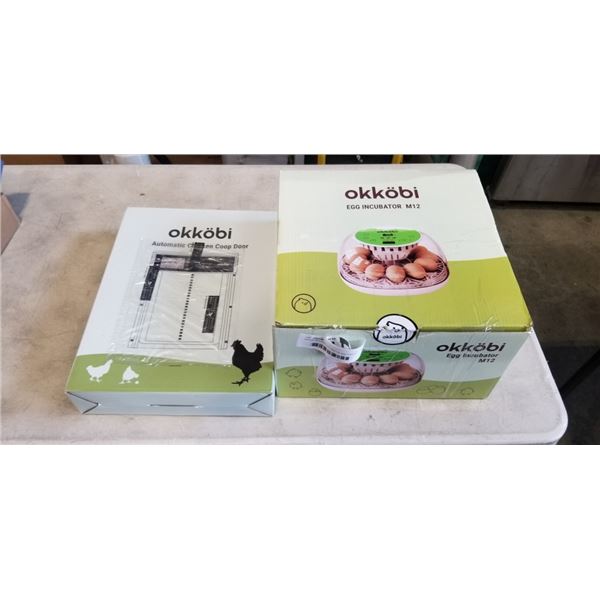 OKKOBI M12 EGG INCUBATOR AND OKKOBI AUTOMATIC CHICKEN COOP DOOR