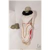Image 6 : Anne Weetaluktuk hand made mother and child doll with craved green soapstone heads, 12" in height. I