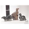 Image 2 : Three Inuit carved soapstone birds including 3 1/4", signed by artist Jose Pappy and numbered 1269 p