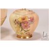 Image 2 : Selection of antique Royal Worcester Blush Ivory including lidded rose jar with hand painted florals
